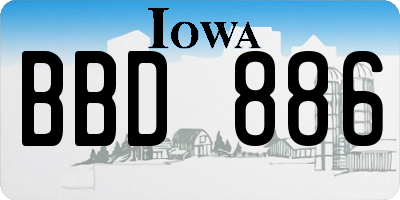 IA license plate BBD886