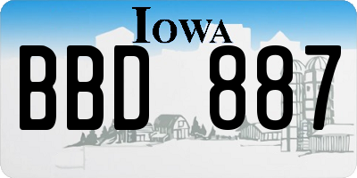IA license plate BBD887