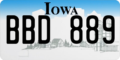 IA license plate BBD889
