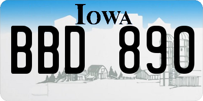 IA license plate BBD890