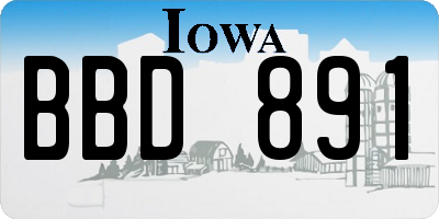 IA license plate BBD891