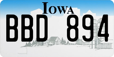 IA license plate BBD894