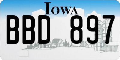 IA license plate BBD897