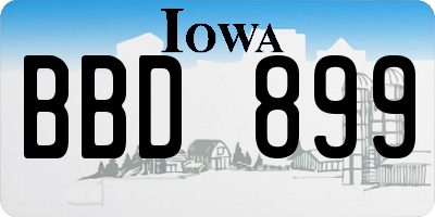 IA license plate BBD899