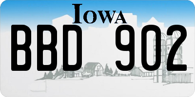 IA license plate BBD902