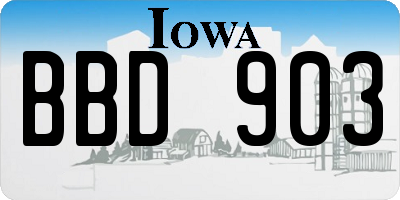 IA license plate BBD903