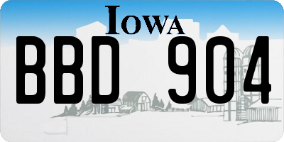 IA license plate BBD904