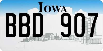 IA license plate BBD907