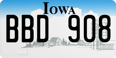 IA license plate BBD908