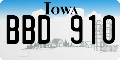 IA license plate BBD910