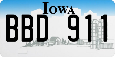 IA license plate BBD911