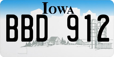 IA license plate BBD912