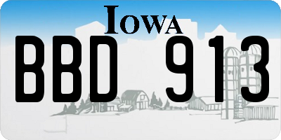 IA license plate BBD913