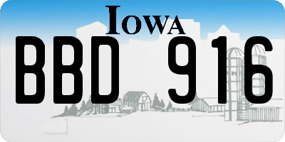 IA license plate BBD916