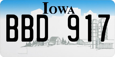 IA license plate BBD917