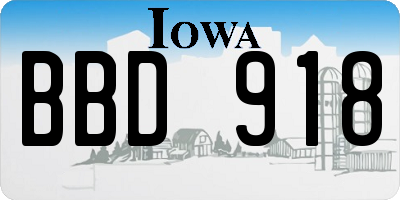 IA license plate BBD918