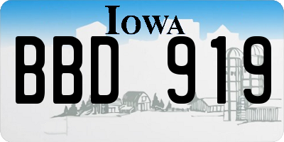 IA license plate BBD919