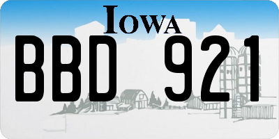 IA license plate BBD921