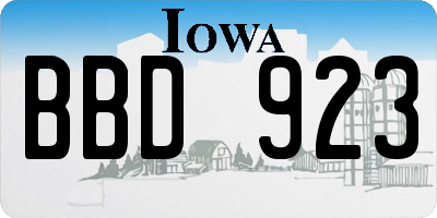 IA license plate BBD923