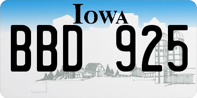 IA license plate BBD925