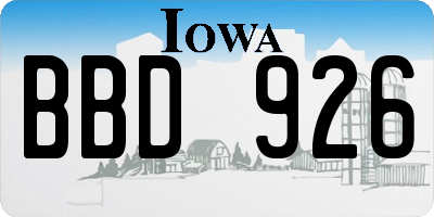IA license plate BBD926