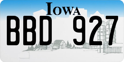 IA license plate BBD927