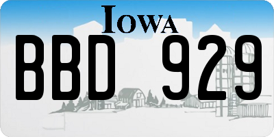 IA license plate BBD929