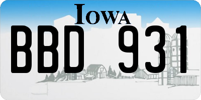 IA license plate BBD931