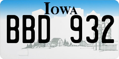IA license plate BBD932