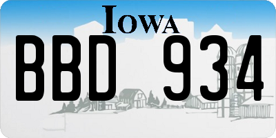 IA license plate BBD934