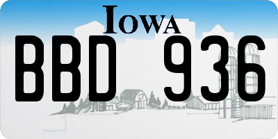 IA license plate BBD936