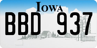 IA license plate BBD937