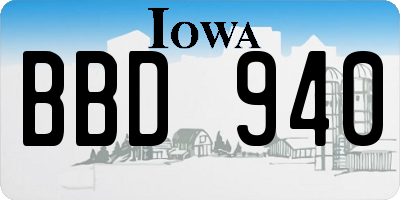 IA license plate BBD940