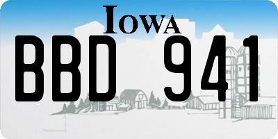 IA license plate BBD941