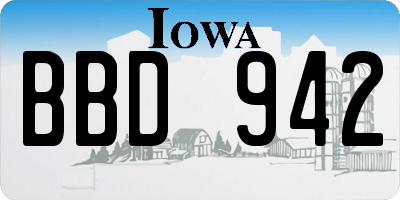 IA license plate BBD942