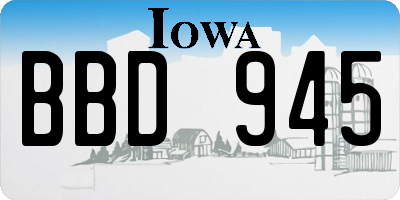 IA license plate BBD945