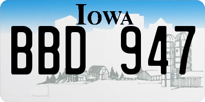 IA license plate BBD947