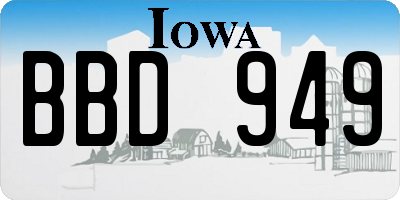 IA license plate BBD949