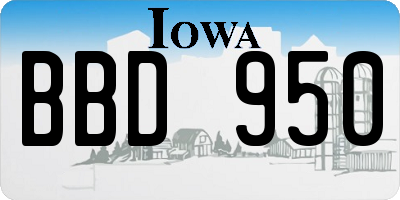 IA license plate BBD950