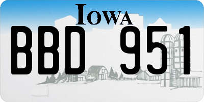 IA license plate BBD951