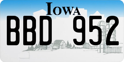 IA license plate BBD952