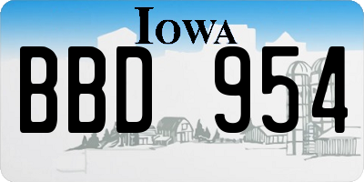 IA license plate BBD954