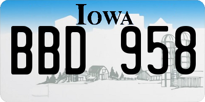 IA license plate BBD958