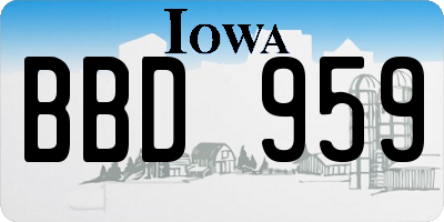 IA license plate BBD959