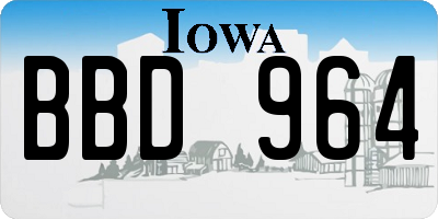 IA license plate BBD964