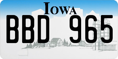 IA license plate BBD965
