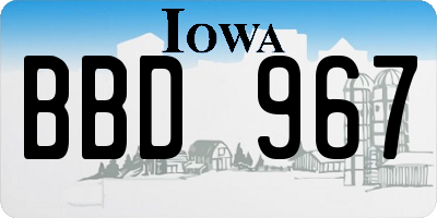 IA license plate BBD967