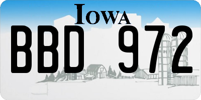 IA license plate BBD972