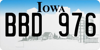 IA license plate BBD976