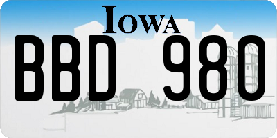 IA license plate BBD980